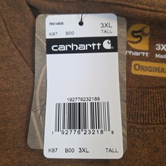 Carhartt Heavyweight K87 Pocket Tee Shirt Mens 3XLT Tall Workwear
