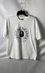 Chrome Hearts x A Bathing Ape Men’s White Baby Milo Cross Graphic T-shirt Sz M