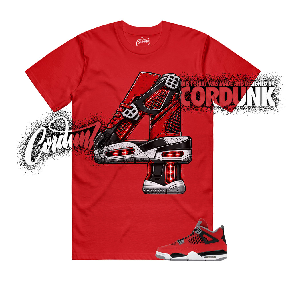 4 Toro Bravo Fire Red White Black Cement Grey 2026 T Shirt Match 4SNKR