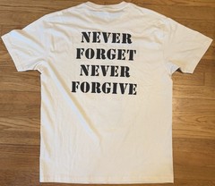 NO WARNING NEVER FORGET NEVER FORGIVE EURO SHIRT LARGE NATURAL HARDCORE FREE S/H