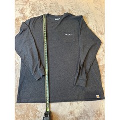 Carhartt 2XL Tall Relaxed Fit Pocket Long Sleeve Graphic Work Shirt Gray