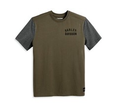 Harley-Davidson Men’s Staple Colorblock Tee – Colorblocked, Green – 96045-23VM