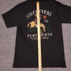 Stockyards Fort Worth Graphic T Shirt Men M Black Western Skeleton Cowboy Horse