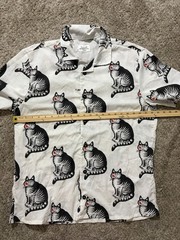 Vtg B Kliban Cat Red Kiss Handmade Button Down Shirt