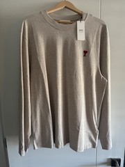 Authentic AMI Paris Long Sleeve T-Shirt NWT Unisex Organic Cotton Made Portugal