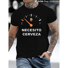 Men’s Regular Fit Letter Graphic Round Neck Tee, Casual Short Sleeve Crew Neck