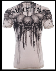 $58 AFFLICTION Sand Black WALKING DEAD Short Sleeve Slim Fit T-shirt NWT