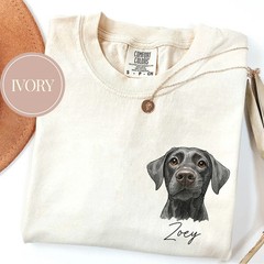 Custom Watercolor Pet Face Comfort Tee Personalized Dog Cat Portrait
