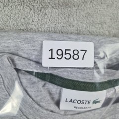 Lacoste Graphic Tee Mens Small Gray Regular Fit Crocodile 3D Streetwear Designer