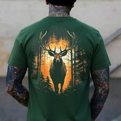 Forest Deer Wildlife Animal Illustration T-Shirt