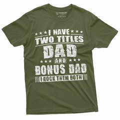 Bonus Dad Men’s Father’s Day Step Dad Tee Shirt Gift Birthday Christmas Gift