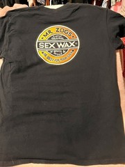 MR. ZOGS SEX WAX BLACK GRAPHIC T-SHIRT LOGO FRONT AND BACK MENS SIZE L