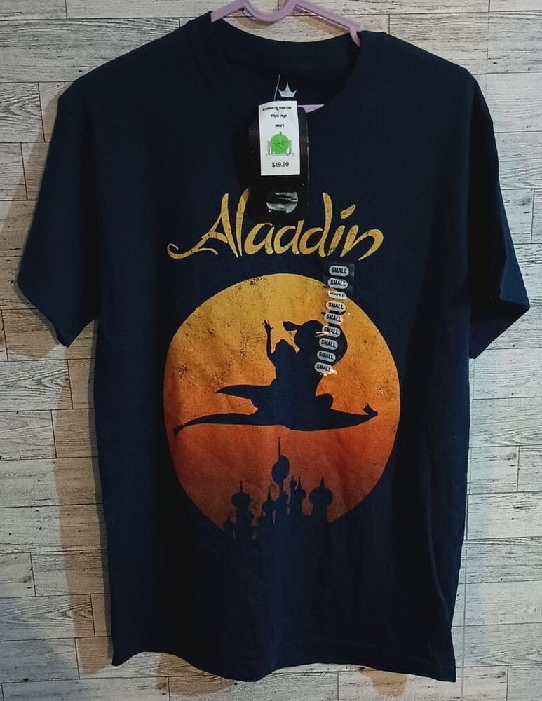 Disney Fifthsun Aladdin Shirt Mens Small Blue Flying High