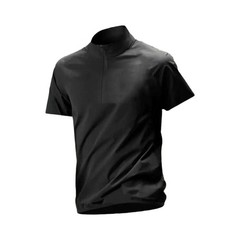Men’s Breathable Polyester Spandex Half-Zip Stand Collar Tee Casual Sport Top