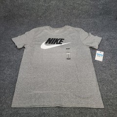 Nike Shirt Mens Medium Gray Grey Heather White Black Futura Sportswear New Tee