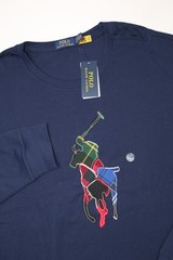 Polo Ralph Lauren Men’s Long Sleeve Plaid Patchwork Big PONY Shirt Navy 3LT