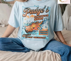 Retro Pudge Sandwich Shop Tee, Lilo & Stitch Fish Shirt