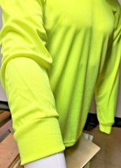 Hi Vis Long Sleeve Safety Shirt W/ Hoodie, Quick Dry Polyester Birdeye mesh