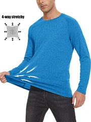 Men’s UV Sun Protection Shirts Long Sleeve Quick Dry Shirts Fishing Workout Tops