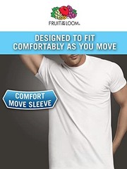 Fruit Of The Loom Men’s Eversoft Cotton Stay Tucked Crew T-shirt, Tall