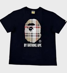 Bape Check by Bathing Ape Tee Black Size Small (new)