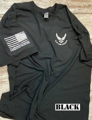 Air Force Military T-shirt With DD-214 Alumni USAF Chest Logo 113