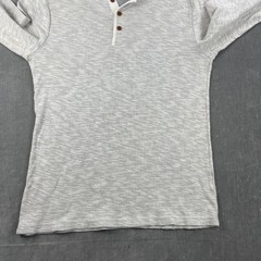 Abercrombie & Fitch Mens Large Gray Henley Long Sleeve Ribbed Knit Shirt