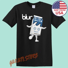 BLUR MILK COFFEE AND TV DISTRESSED Men’s Black T-Shirt Size S-5XL