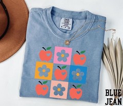 Floral Teacher Shirt Checkered Teacher Icons Back To School Teacher Gift Tee
