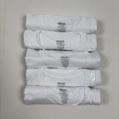 Kirkland Mens 5 pack White 100% Cotton Crew Neck T-shirt, Medium M