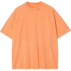 Oversized washed Heavyweight 100% Cotton T-Shirt Vintage Wash Blank Tee S-XXL