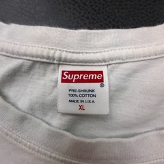 Supreme T Shirt Mens XL (Fits Large) White LV Bear Streetwear Made in USA Grunge