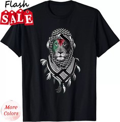 New Limited Palestinian Lion Free Palestine Free Gaza Palestine Flag T-Shir