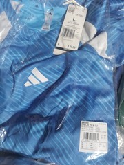 adidas Men’s TECH TEE Q2 Ray blue/White/PRINT Size L Sealed