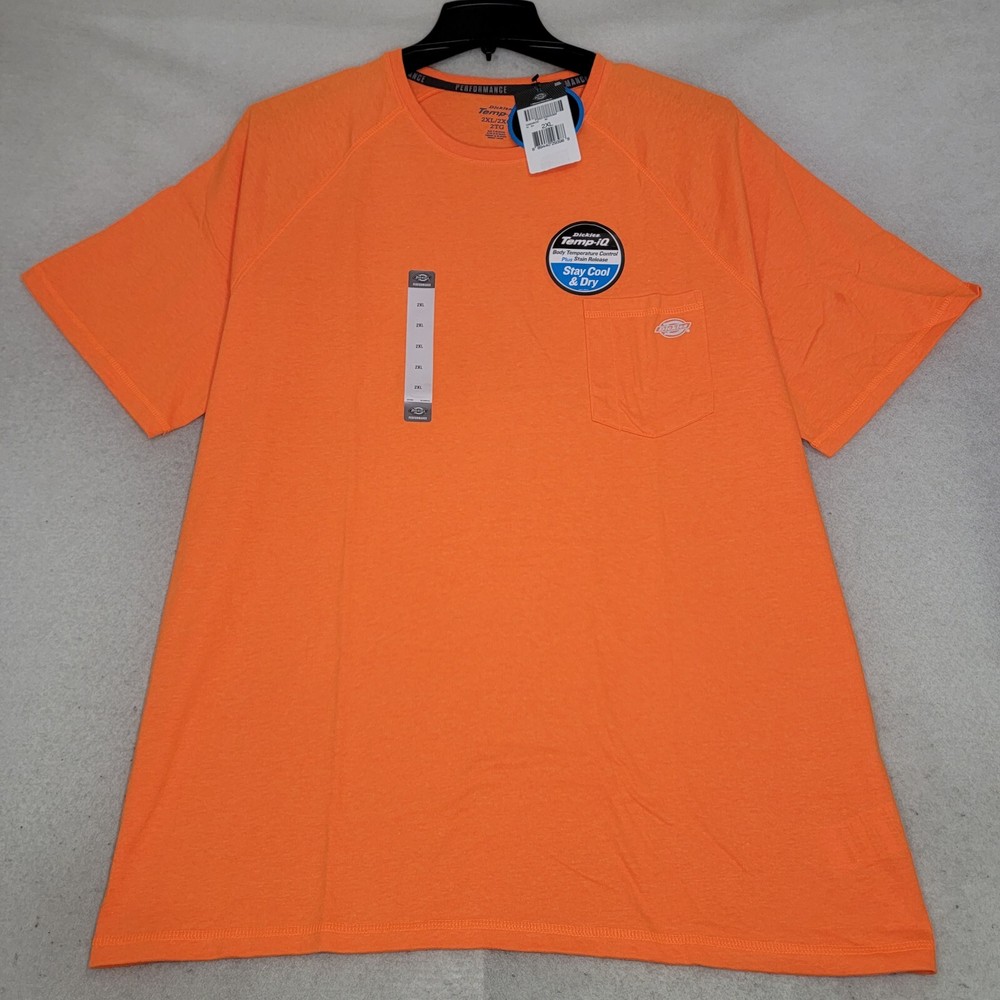 Dickies Shirt Mens 2XL XXL Orange Temp IQ Lightweight Performance Wicking NWT B