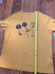 Disney Parks Mickey Mouse Donald Duck distressed graphic tee mens L mustard