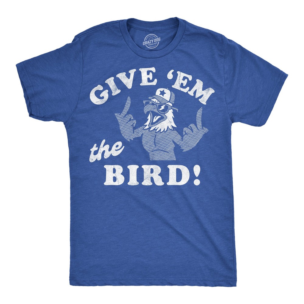 Mens Funny T Shirts Give Em The Bird Sarcastic Fourth Of July Graphic Novelty