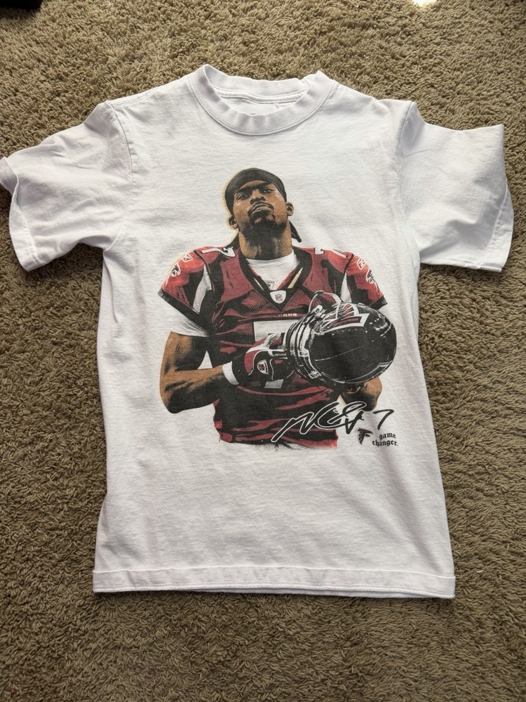 GAME CHANGER Michael Vick V2 Atlanta Falcons White Graphic Tee Men’s S