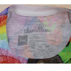 Mens Artistic All Over Print Alien Monster Graphic Tee Multicolor Threadless 2XL