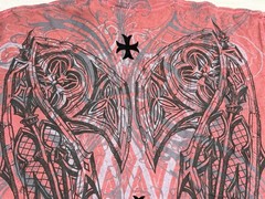 Rebel Saints NWT Y2K MMA Cross Wings Graphic Tee Shirt 2XL Red Iron Cross