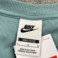 Nike T-Shirt Mens Large Teal Blue New Tight Fit Ribbed Cotton HQ9250-017