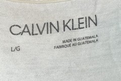 Calvin Klein Shirt Mens Large White Black Logo Crewneck Short Sleeve