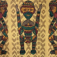 Vintage Art T Shirt Mens XL White Bali Primitive Native Hand Made Single Stitch