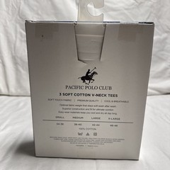 Pacific Polo Club Men’s V-Neck Tees Large Assorted Box of 3 Pack Breathable NIB