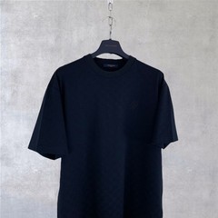 Louis Vuitton LV Embroidery Logo Damier Cotton Pique T-Shirt Blue Size M
