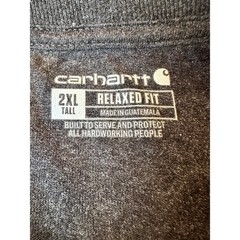 Carhartt 2XL Tall Relaxed Fit Pocket Long Sleeve Graphic Work Shirt Gray