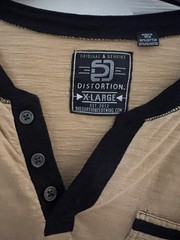 Unique T-Shirt Men XL Stylish Modern Classic Tan Black Light Comfy Cotton Blend