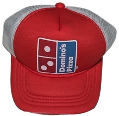 Domino’s Pizza Employee Red White Blue Work Shirt Size G (Large) & Hat