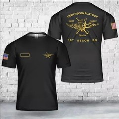 Custom Name US Marine Corps Deep Recon Platoon – 1st Recon Bn AOP T shirt 3D