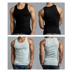 3-12 Men’s 100% Cotton Tank Top A-Shirt Wife-Beater Undershirt Black Gray S-3XL